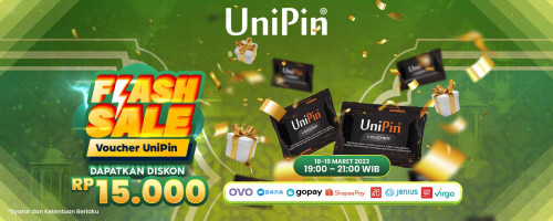 FLASH SALE! Top Up Voucher UniPin Diskon 15.000!
